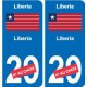 Liberia Liberia sticker numéro département au choix autocollant plaque immatriculation auto