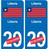 Liberia Liberia sticker numéro département au choix autocollant plaque immatriculation auto