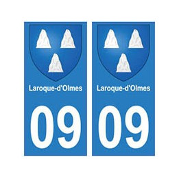 09 Laroque-d'Olmes blason ville autocollant plaque
