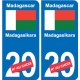 Madagascar Madagasikara sticker numéro département au choix autocollant plaque immatriculation auto