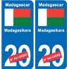 Madagascar Madagasikara sticker number department choice sticker plaque immatriculation auto