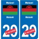 Cameroun Cameroon sticker numéro département au choix autocollant plaque immatriculation auto