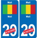 Cameroun Cameroon sticker numéro département au choix autocollant plaque immatriculation auto