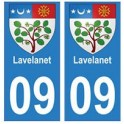 09 Lavelanet escudo de armas de la ciudad de la etiqueta engomada de la placa