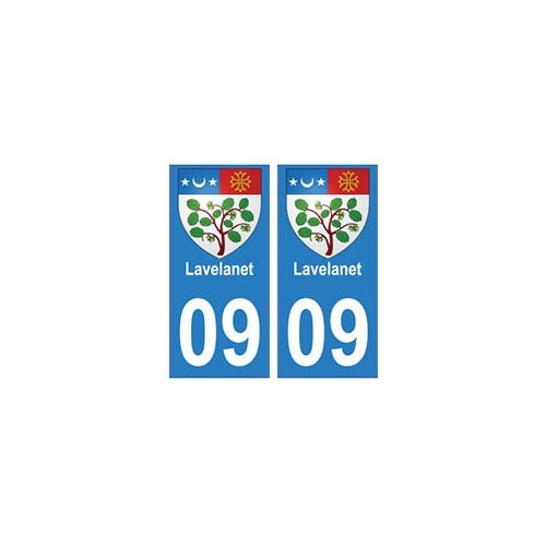 09 Lavelanet blason ville autocollant plaque