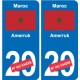 Marruecos dominio المغرب el número de calcomanía departamento de elección de la etiqueta engomada de la placa de matriculación d