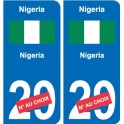 Cameroun Cameroon sticker numéro département au choix autocollant plaque immatriculation auto