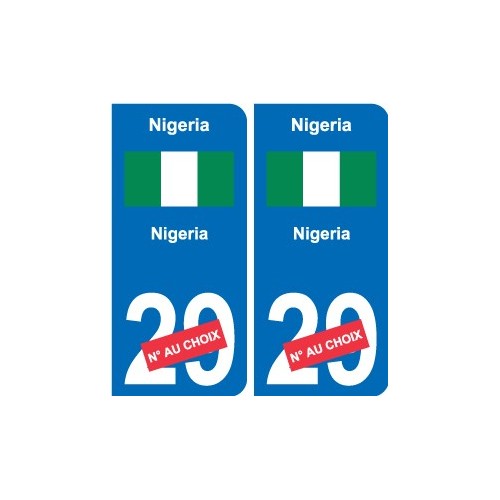 Cameroun Cameroon sticker numéro département au choix autocollant plaque immatriculation auto