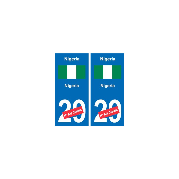 Cameroun Cameroon sticker numéro département au choix autocollant plaque immatriculation auto