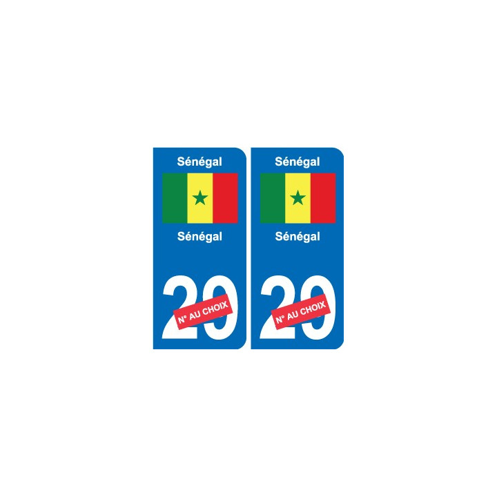Cameroun Cameroon sticker numéro département au choix autocollant plaque immatriculation auto