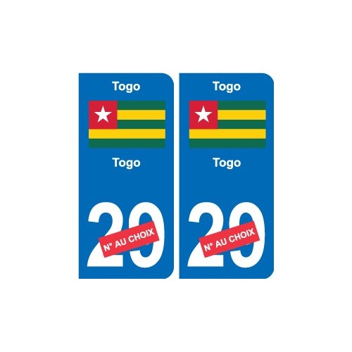 Cameroun Cameroon sticker numéro département au choix autocollant plaque immatriculation auto