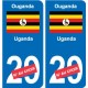 Cameroun Cameroon sticker numéro département au choix autocollant plaque immatriculation auto