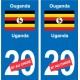 Cameroun Cameroon sticker numéro département au choix autocollant plaque immatriculation auto