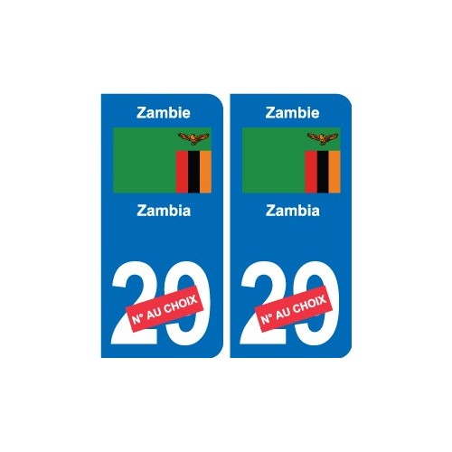 Cameroun Cameroon sticker numéro département au choix autocollant plaque immatriculation auto