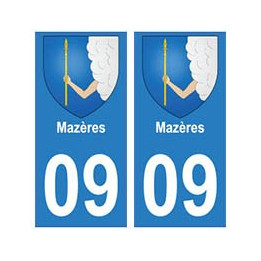 09 Mazères blason ville autocollant plaque