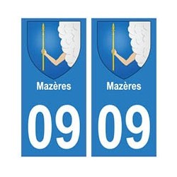09 Mazères blason ville autocollant plaque