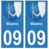 09 Mazères blason ville autocollant plaque