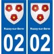 02 Danizy blason ville autocollant plaque sticker