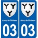 03 Souvigny blason ville autocollant plaque stickers