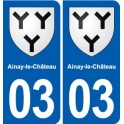 03 Souvigny blason ville autocollant plaque stickers