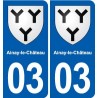 03 Souvigny blason ville autocollant plaque stickers