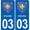 03 Souvigny blason ville autocollant plaque stickers