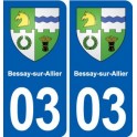 03 Souvigny blason ville autocollant plaque stickers