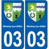 03 Souvigny blason ville autocollant plaque stickers