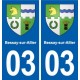 03 Souvigny blason ville autocollant plaque stickers