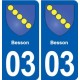 03 Souvigny blason ville autocollant plaque stickers