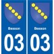 03 Souvigny blason ville autocollant plaque stickers