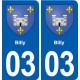 03 Souvigny blason ville autocollant plaque stickers