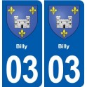 03 Souvigny blason ville autocollant plaque stickers