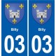 03 Souvigny blason ville autocollant plaque stickers