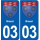 03 Souvigny blason ville autocollant plaque stickers