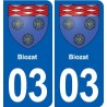 03 Souvigny blason ville autocollant plaque stickers