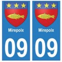 09 Mirepoix blason ville autocollant plaque