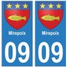09 Mirepoix blason ville autocollant plaque