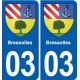 03 Souvigny blason ville autocollant plaque stickers