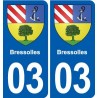 03 Souvigny blason ville autocollant plaque stickers