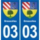 03 Souvigny blason ville autocollant plaque stickers