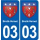 03 Souvigny blason ville autocollant plaque stickers