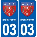 03 Souvigny blason ville autocollant plaque stickers