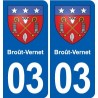 03 Souvigny blason ville autocollant plaque stickers