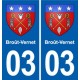 03 Souvigny blason ville autocollant plaque stickers