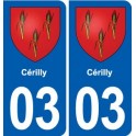 03 Prémilhat blason ville autocollant plaque stickers