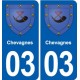 03 Abrest blason ville autocollant plaque stickers