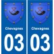 03 Abrest blason ville autocollant plaque stickers