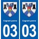 03 Abrest blason ville autocollant plaque stickers