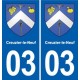 03 Abrest blason ville autocollant plaque stickers